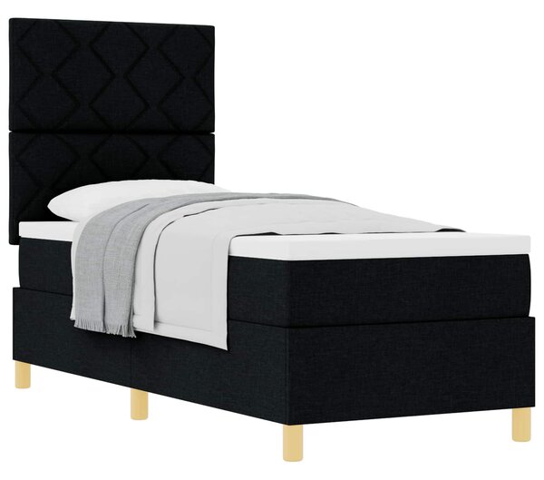 Postel s boxspringem s čelo Černá 80 x 200 cm textil 3339653