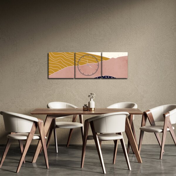 Obraz - Východ slunce (s hodinami) (90x30 cm)