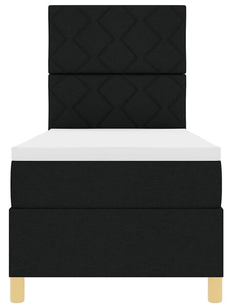 Postel s boxspringem s čelo Černá 80 x 200 cm textil 3339653