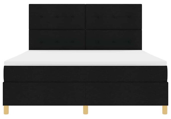 Postel s boxspringem s čelo Černá 180 x 200 cm textil 3339639