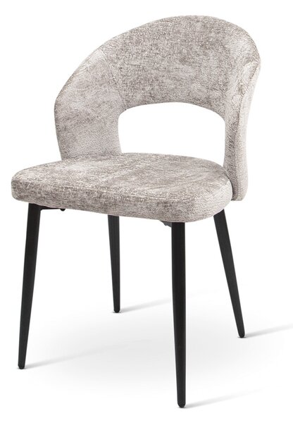 Jídelní židle Milton & Oldbrook Chenille Barcelona Light Grey - černá