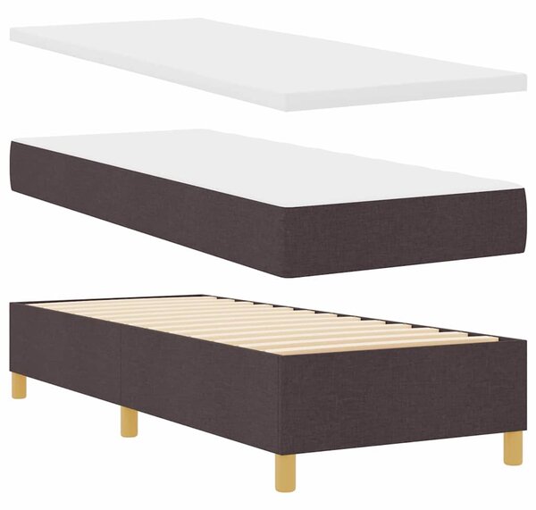 Postel s boxspringem s čelo Tmavě hnědá 80 x 200 cm textil 3341864
