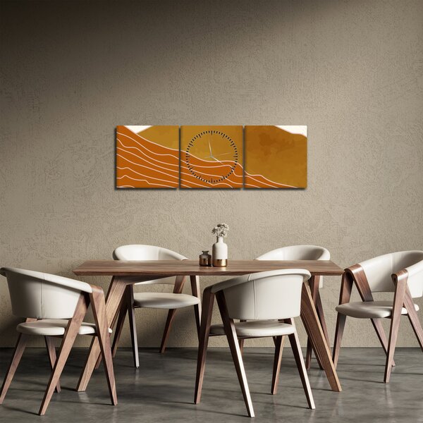 Obraz - Západ slunce (s hodinami) (90x30 cm)