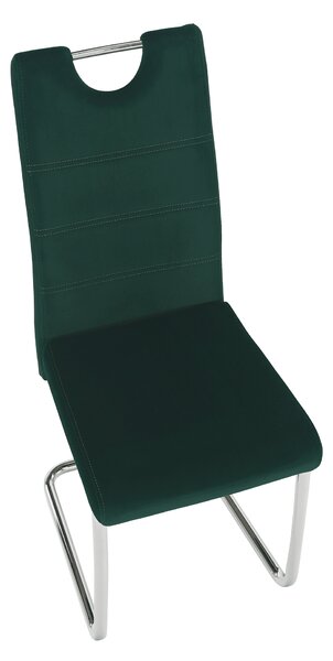 KONDELA Jídelní židle, smaragdová Velvet látka, ABIRA NEW