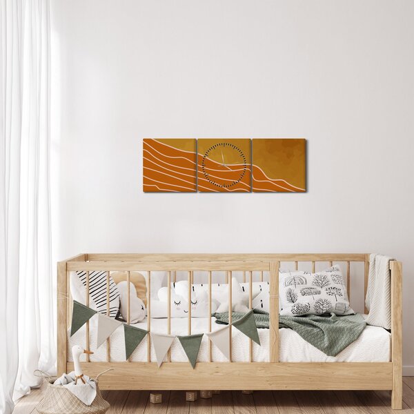 Obraz - Západ slunce (s hodinami) (90x30 cm)