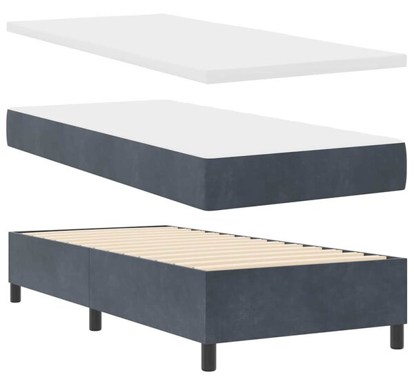 Postel s boxspringem s čelo Tmavě šedá 200 x 90 cm samet 3340965