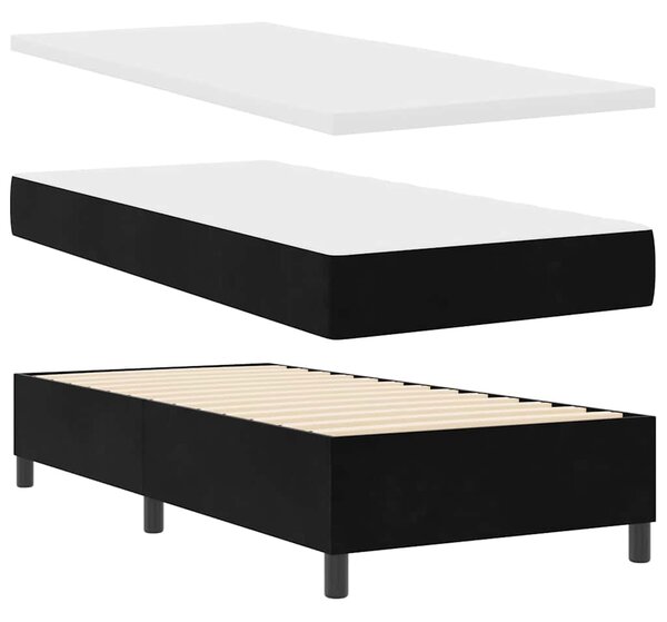 Postel s boxspringem s čelo Černý 90 x 190 cm samet 3339868