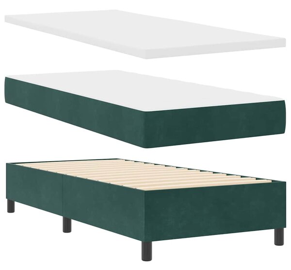 Postel s boxspringem s čelo Tmavě zelená 90 x 190 cm samet 3341987