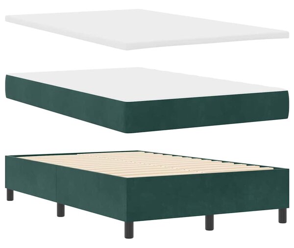 Postel s boxspringem s čelo Tmavě zelená 190 x 120 cm samet 3344435