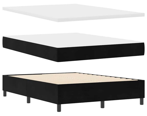 Postel s boxspringem s čelo Černý 200 x 140 cm samet 3340930