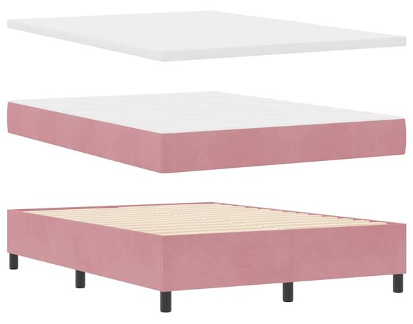 Postel s boxspringem s čelo Růžová 200 x 160 cm samet 3344527