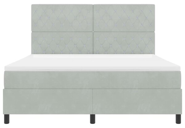 Postel s boxspringem s matrací Světle šedá 180 x 200 cm samet 3339782