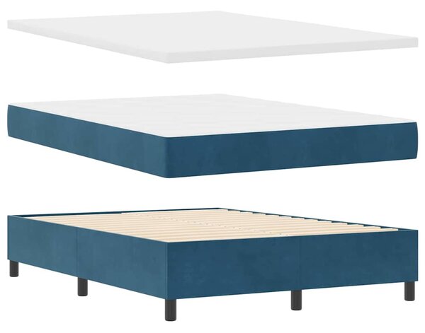 Postel s boxspringem s čelo Tmavě modrá 160 x 200 cm samet 3339912