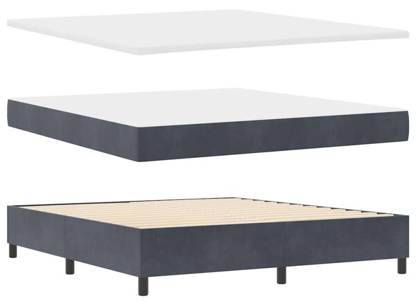 Postel s boxspringem s čelo Tmavě šedá 180 x 200 cm samet 3339849