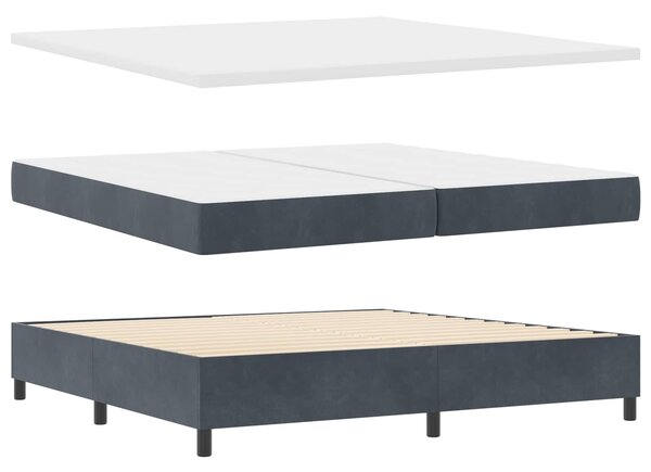 Postel s boxspringem s čelo Tmavě šedá 200 x 200 cm samet 3339855