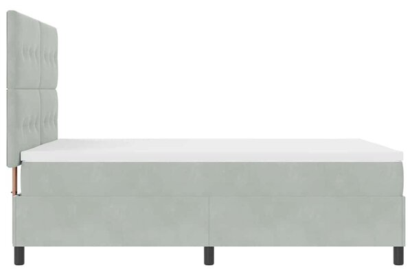 Postel s boxspringem s čelo Světle šedá 140 x 190 cm samet 3339830