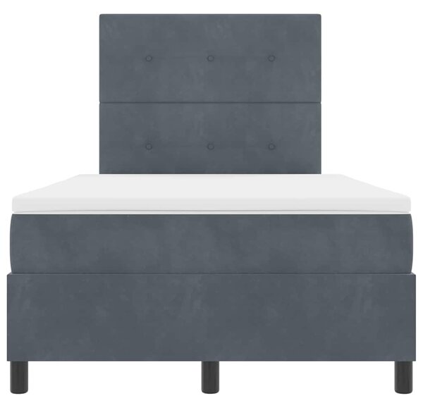Postel s boxspringem s čelo Tmavě šedá 120 x 190 cm samet 3339819