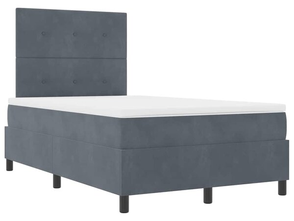 Postel s boxspringem s čelo Tmavě šedá 120 x 190 cm samet 3339819