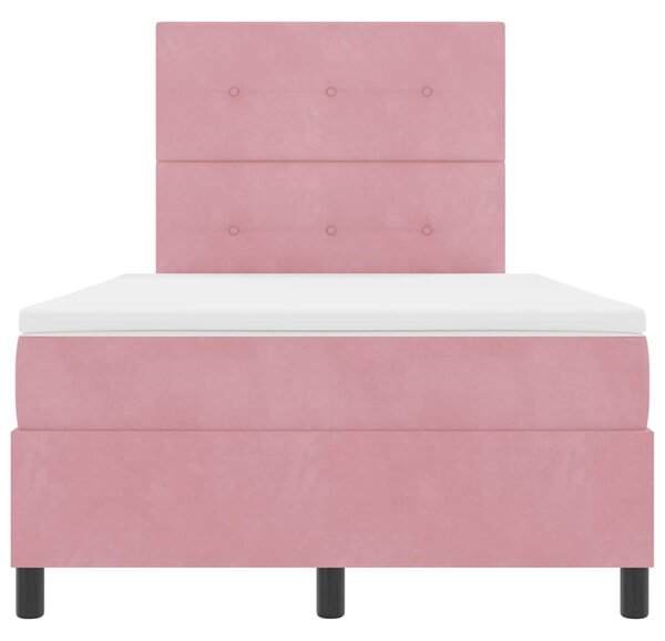 Postel s boxspringem s čelo Růžová 120 x 190 cm samet 3339823