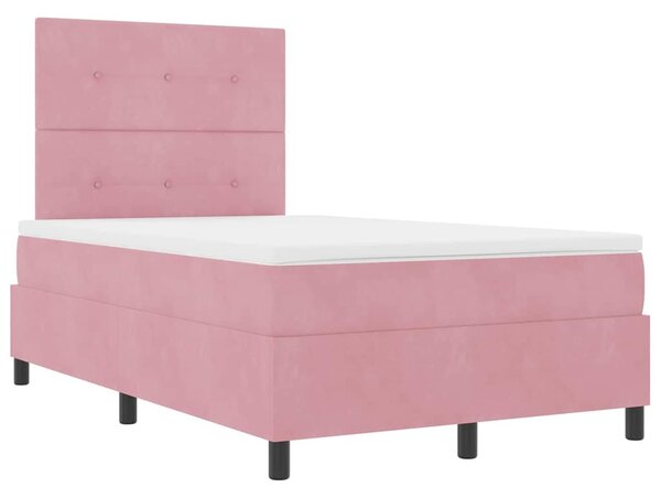 Postel s boxspringem s čelo Růžová 120 x 190 cm samet 3339823