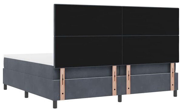 Postel s boxspringem s čelo Tmavě šedá 200 x 200 cm samet 3339855