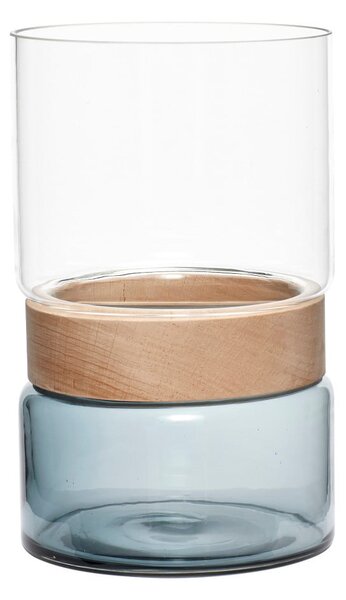 Bílo-modrá skleněná váza 26 cm Darwin – Hübsch