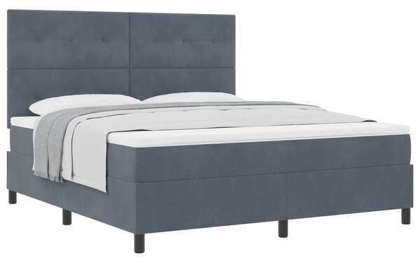 Postel s boxspringem s čelo Tmavě šedá 180 x 200 cm samet 3339849