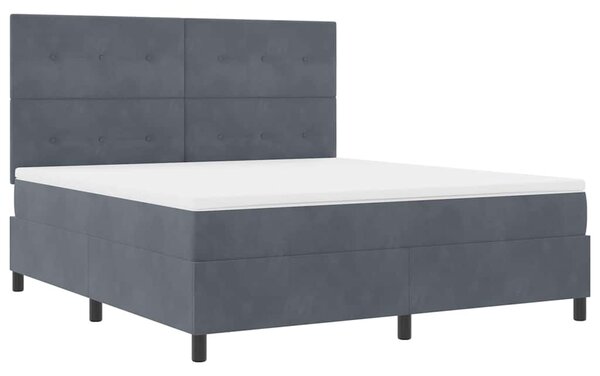 Postel s boxspringem s čelo Tmavě šedá 180 x 200 cm samet 3339849