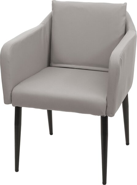 Jídelní židle HWC-H93, kuchyňská židle polohovací židle Imitace kůže taupe-grey