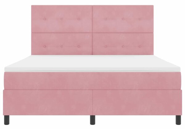 Postel s boxspringem s čelo Růžová 180 x 200 cm samet 3339853