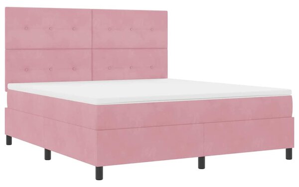 Postel s boxspringem s čelo Růžová 180 x 200 cm samet 3339853