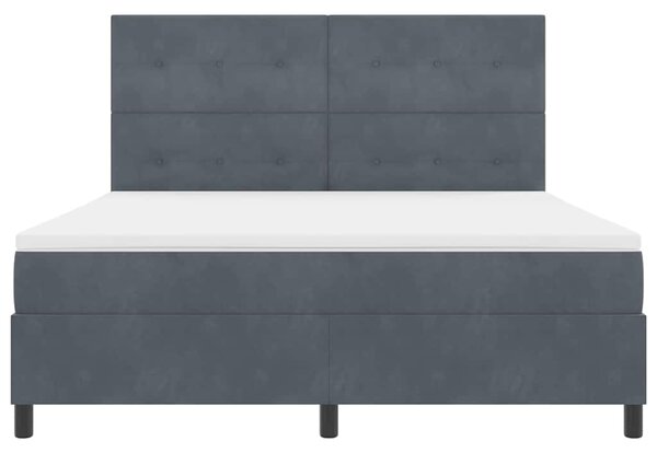 Postel s boxspringem s čelo Tmavě šedá 180 x 200 cm samet 3339849