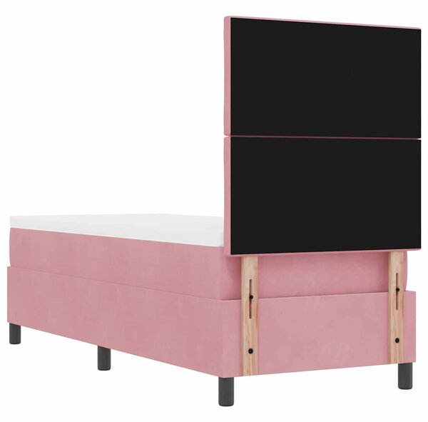 Postel s boxspringem s čelo Růžová 80 x 200 cm samet 3339865