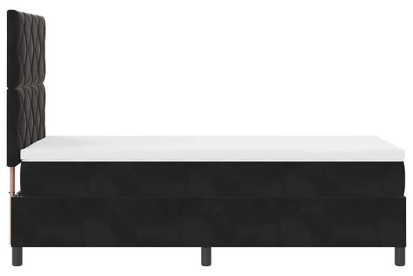 Postel s boxspringem s čelo Černý 90 x 190 cm samet 3339868