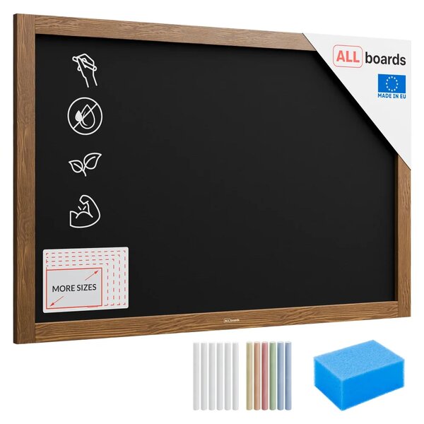 Allboards, Tabule černá křídová v dřevěném rámu 90x60 cm, TB96