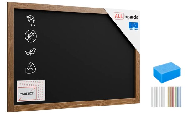 Allboards, Tabule černá křídová v dřevěném rámu 90x60 cm, TB96