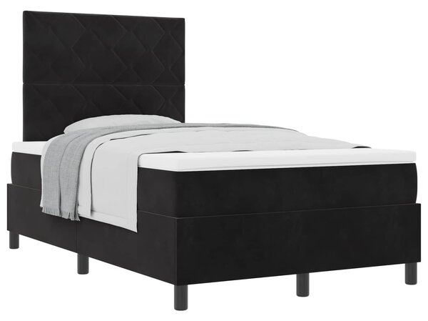 Postel s boxspringem s čelo Černý 120 x 190 cm samet 3339886