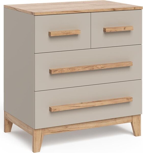 Kredenc Vitalispa Malia Kašmír/Řemeselné 80 x 88 cm se 4 zásuvkami, Model 58364