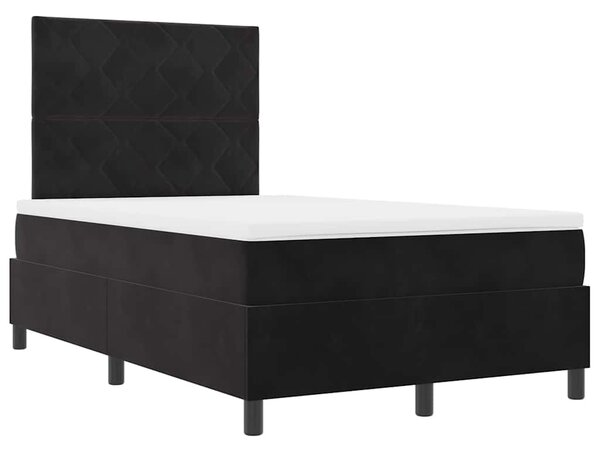 Postel s boxspringem s čelo Černý 120 x 190 cm samet 3339886
