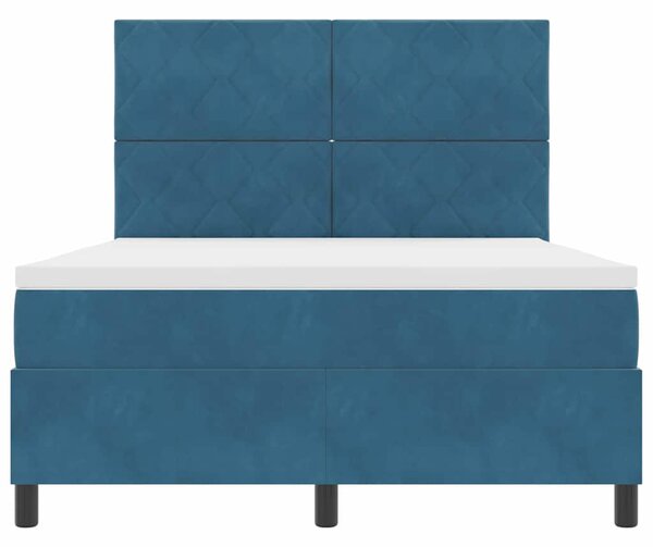 Postel s boxspringem s čelo Tmavě modrá 160 x 200 cm samet 3339912