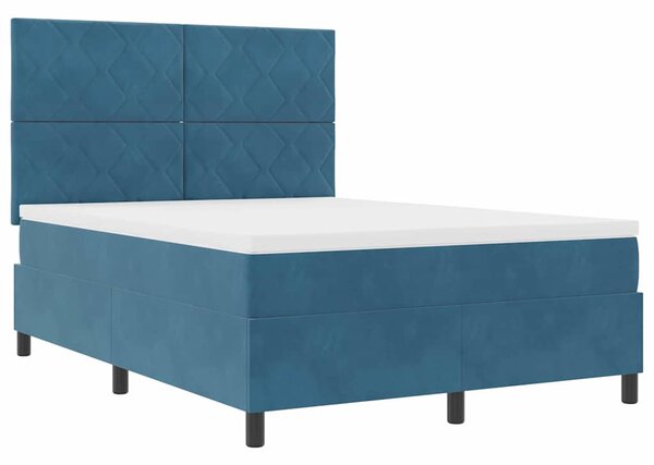 Postel s boxspringem s čelo Tmavě modrá 160 x 200 cm samet 3339912
