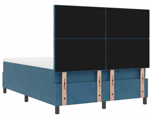 Postel s boxspringem s čelo Tmavě modrá 160 x 200 cm samet 3339912