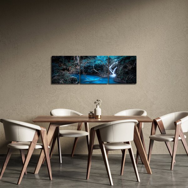 Obraz - Magická noc v tropickém lese (s hodinami) (90x30 cm)