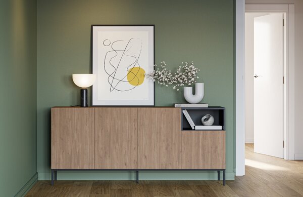 Marckeric Komoda Cailin 180 x 40 cm s dřevěným dekorem