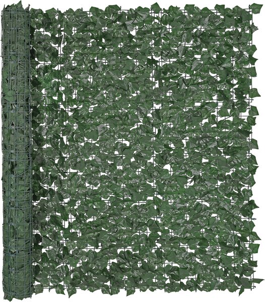 VEVOR břečťanový plot, 1500 x 2490 mm, rostlinná stěna, zelený břečťanový plot se zesíleným spojením, umělý živý plot s listy vinné révy jako dekorace pro zahradu, dvůr a terasu