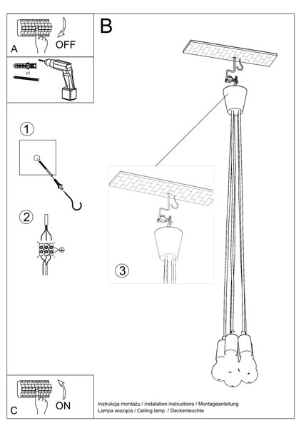 Sollux Lighting Závěsné svítidlo DIEGO 5 žluté