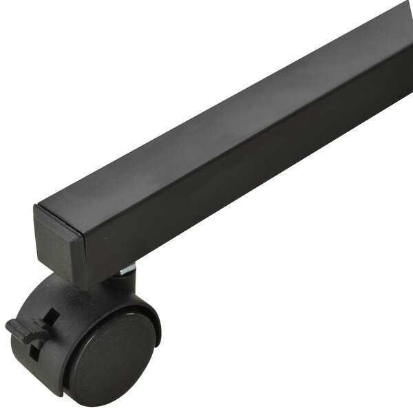 HOMCOM Stolek se Společkami 80x40 cm C-Formovaný Pohovkový Stolek s Nastavitelnou Výškou 3 Úrovně 72-82 cm Kovový Rám pro Obývací Pokoj a Kuchyni Čern