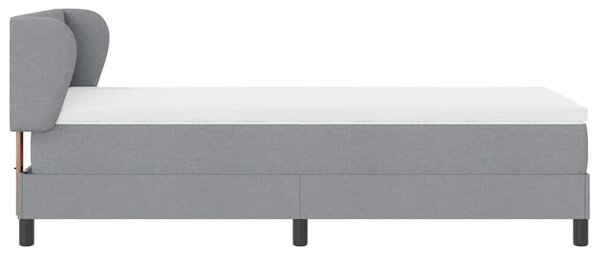 Postel s boxspringem s čelo Světle šedá 80 x 200 cm textil 3339989