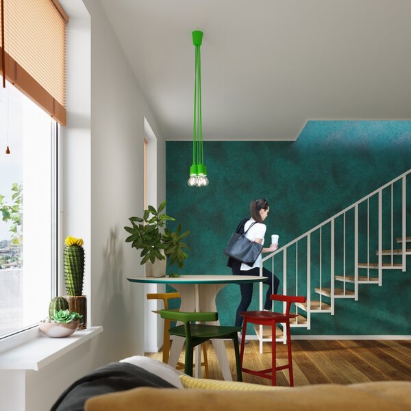 Sollux Lighting Závěsné svítidlo DIEGO 3 zelené