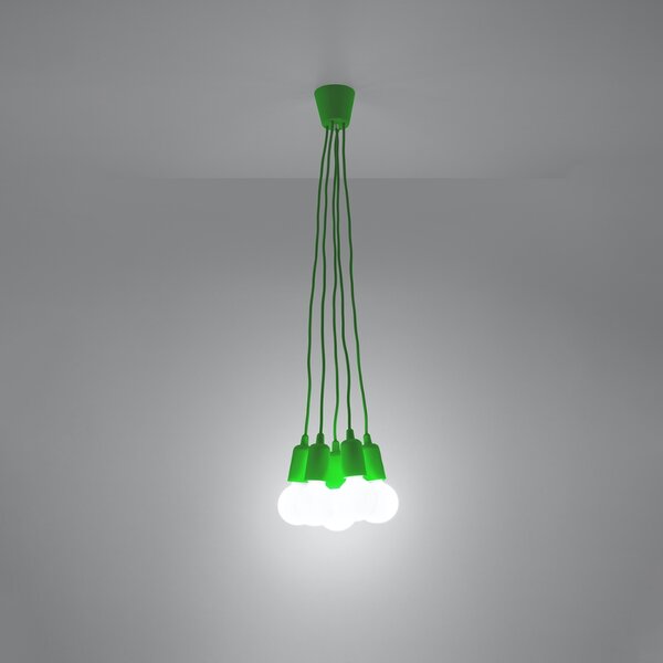 Sollux Lighting Závěsné svítidlo DIEGO 5 zelené